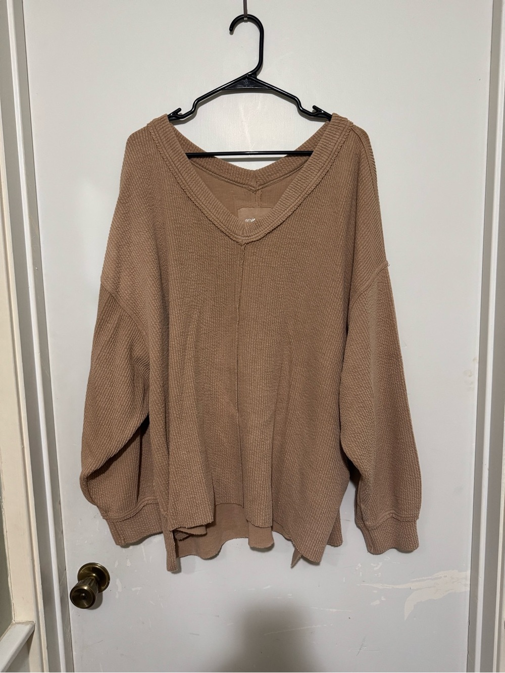 aerie Lightweight V-Neck Pullover Sweater - Tan